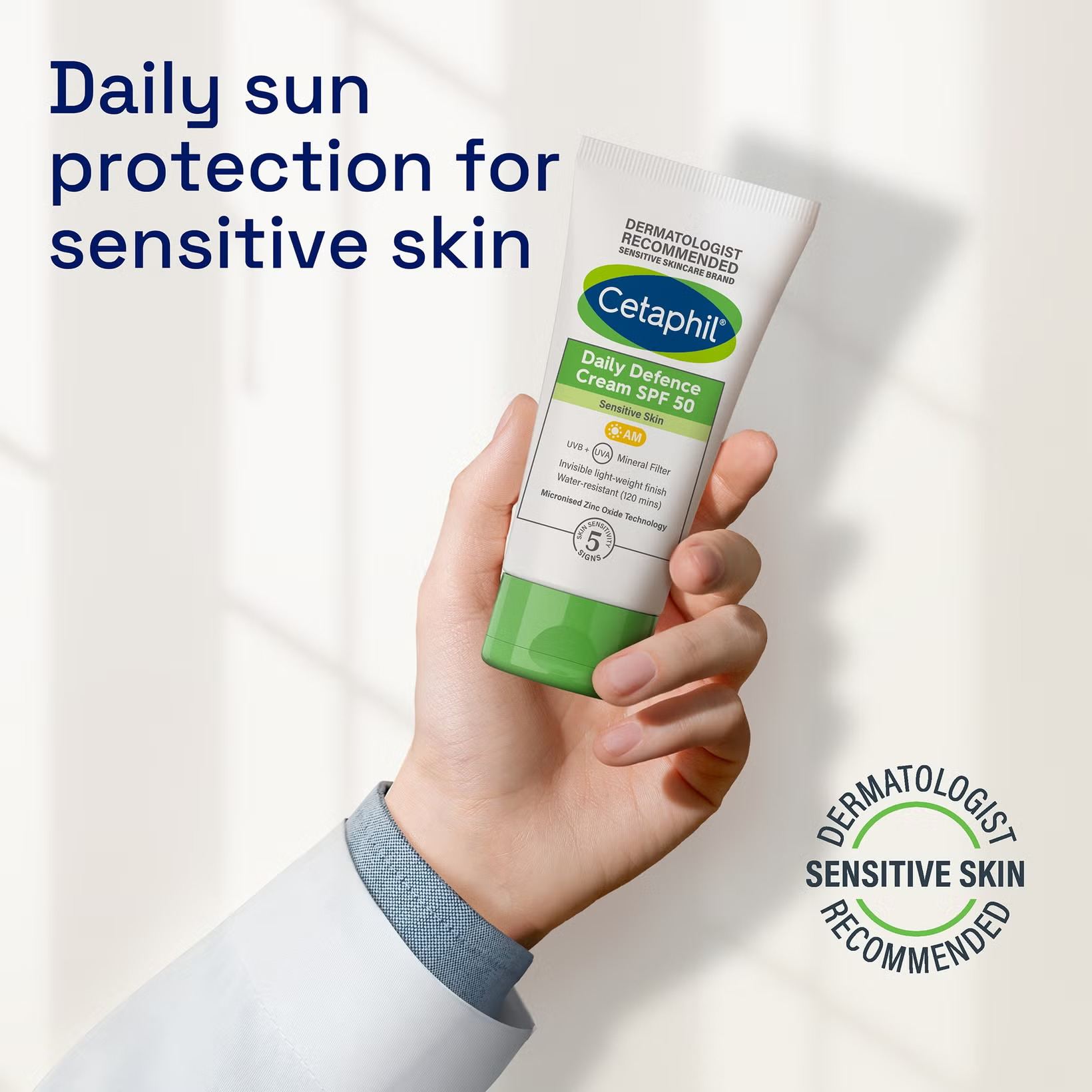 Cetaphil Daily Defense Cream SPF50 Mineral Sunscreen 50g